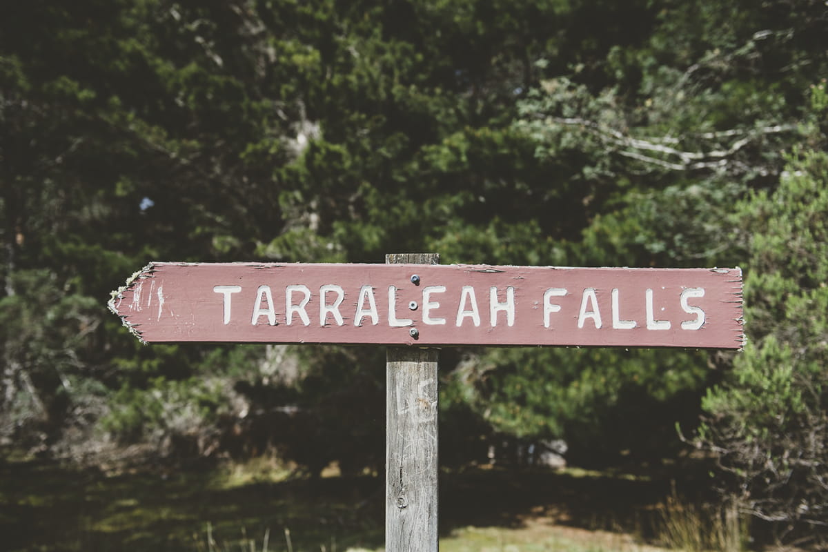 Tarraleah Falls signpost