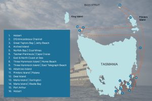 Map of the inaugural voyage of the Douglas Mawson