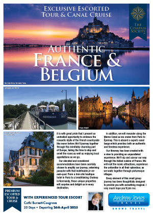 Authentic France and Belgium tour brochure cover image